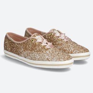 Kate Spade Rose Gold Sparkly Keds